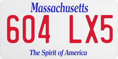 MA license plate 604LX5