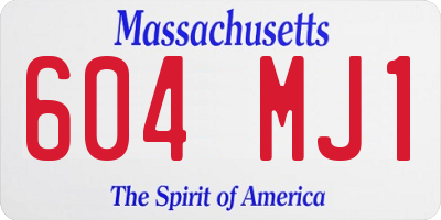 MA license plate 604MJ1