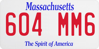 MA license plate 604MM6