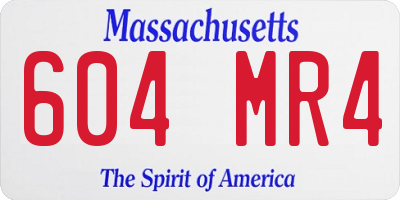 MA license plate 604MR4