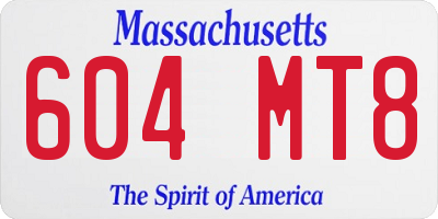 MA license plate 604MT8