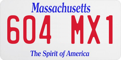 MA license plate 604MX1