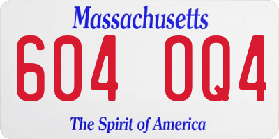 MA license plate 604OQ4