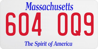 MA license plate 604OQ9