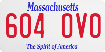 MA license plate 604OV0