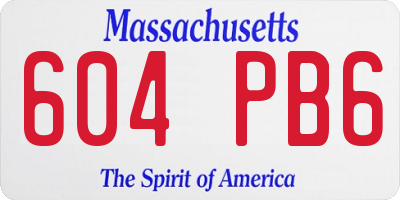 MA license plate 604PB6