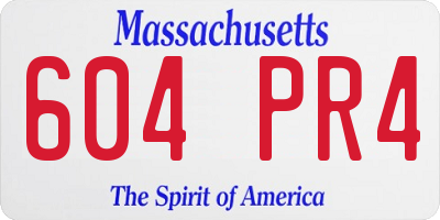 MA license plate 604PR4