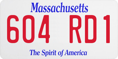 MA license plate 604RD1
