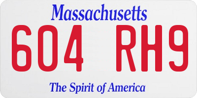 MA license plate 604RH9