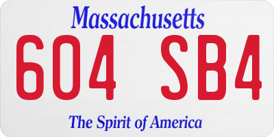 MA license plate 604SB4
