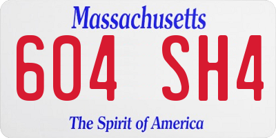 MA license plate 604SH4