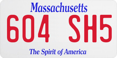 MA license plate 604SH5