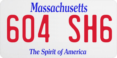 MA license plate 604SH6