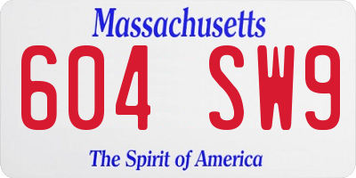 MA license plate 604SW9