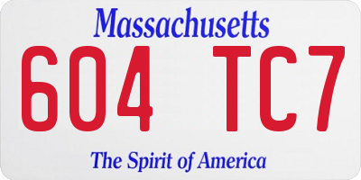 MA license plate 604TC7
