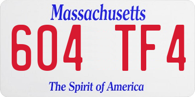 MA license plate 604TF4