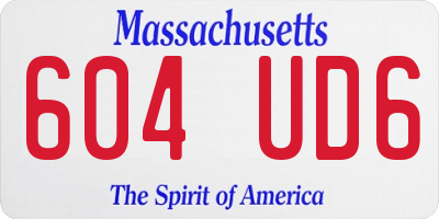 MA license plate 604UD6