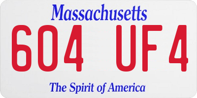 MA license plate 604UF4