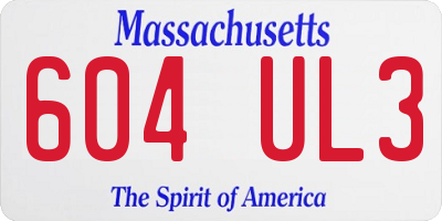 MA license plate 604UL3
