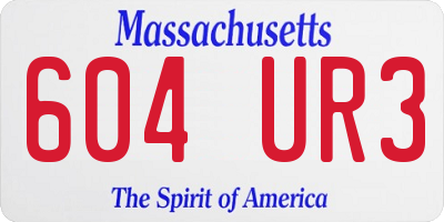 MA license plate 604UR3