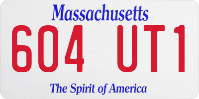 MA license plate 604UT1