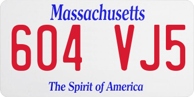 MA license plate 604VJ5