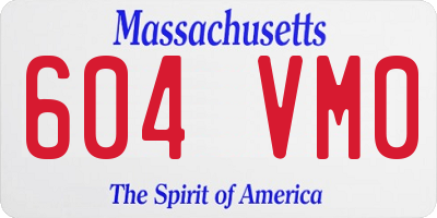 MA license plate 604VM0