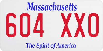 MA license plate 604XX0