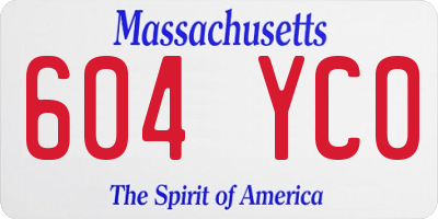 MA license plate 604YC0