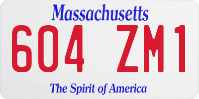 MA license plate 604ZM1