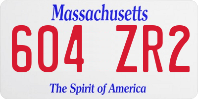 MA license plate 604ZR2