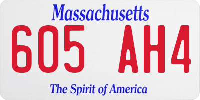 MA license plate 605AH4