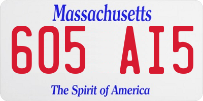 MA license plate 605AI5