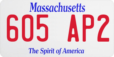 MA license plate 605AP2