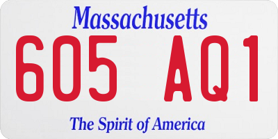 MA license plate 605AQ1