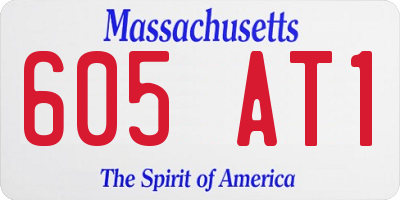 MA license plate 605AT1