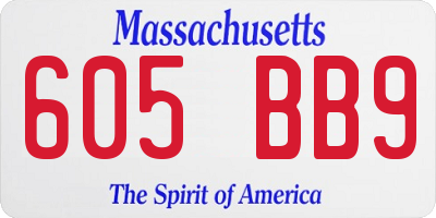 MA license plate 605BB9