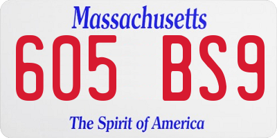 MA license plate 605BS9