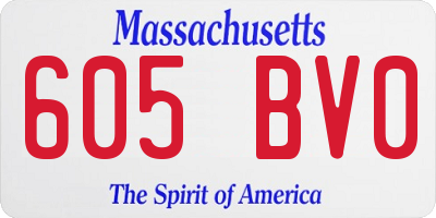 MA license plate 605BV0