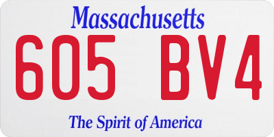 MA license plate 605BV4
