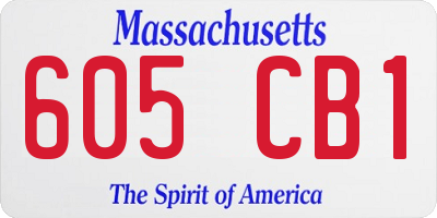 MA license plate 605CB1