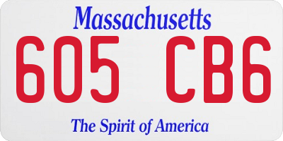 MA license plate 605CB6
