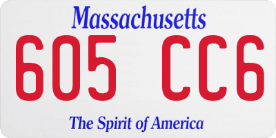 MA license plate 605CC6