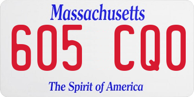 MA license plate 605CQ0