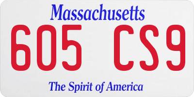 MA license plate 605CS9