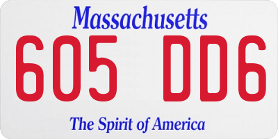MA license plate 605DD6