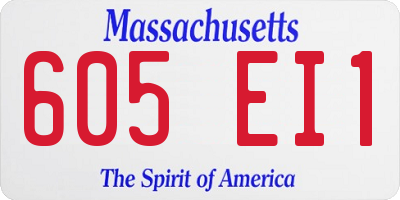 MA license plate 605EI1