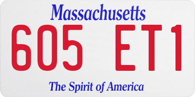 MA license plate 605ET1