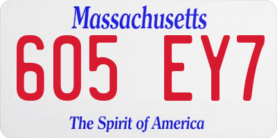 MA license plate 605EY7