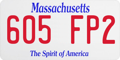 MA license plate 605FP2